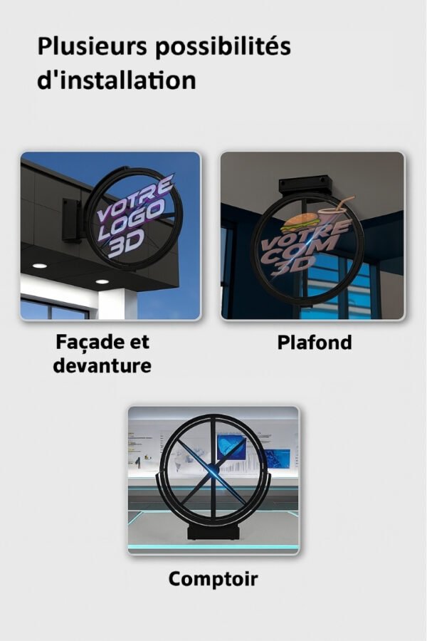 SkyLoop3D Pro - (Enseigne Signalétique Holographique 3D - IP65) – Image 5